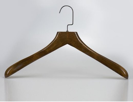 China Deluxe Thick Antique Wood Coat Hangers supplier