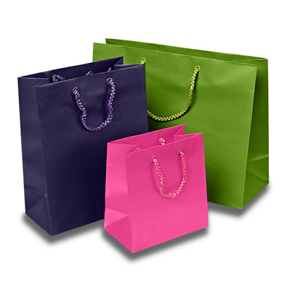 China Matte Colored Jewelry Gift Bags Aqueous Coating Technics For Shopping supplier