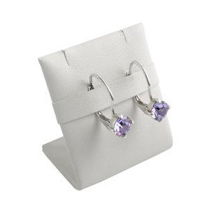 China White Leatherette Stud Earring Holder , Beautiful Decoration Earring Stand For Studs supplier