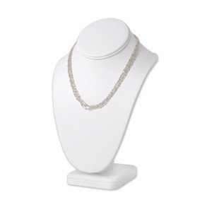 China High End Necklace Bust Display Stand Faux PU Embossing With Interior Material MDF supplier