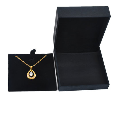 China Luxury Black Paper Golden Chain Box Packing / Necklace Jewelry Box supplier