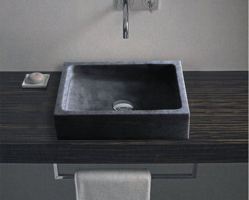 China Natural blue limestone bathroom sink honed supplier