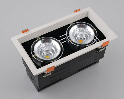China Square LED Grille Lamps, one/two/three/four heads for option, CE/RoHS/SAA, 2*15W, Citizen, 24º/60º, CRI&gt;82, 3(4/5)000K supplier