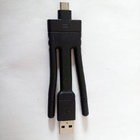 Tripod, USB 2.0 AM, Micro USB, gold flash, nickel-plated, 1m, bare copper,0.11m
