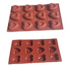 Food Grade 12 Cavities Double Heart Design Silicone Baking Cake Mold