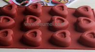 Food Grade 12 Cavities Double Heart Design Silicone Baking Cake Mold
