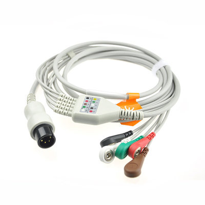 China Dixtal ecg patient cable with leadwires, 3 lead ecg cable,5 lead IEC patient cable supplier