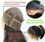 Stock 100% Braizlian full cuticle human hair Glueless Pre-plucked illusion hairline 360 lace frontal wig
