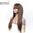 Fashion 100% human virgin indian woman long hair sex wig lace front wig with bangs