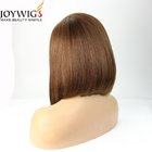 Unprocessed top grade short hair cut medium brown color human hair bob style lace front wig