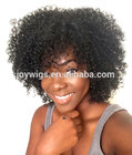 Good quality exotic no shedding natural color afro curl Peruvian lace wig