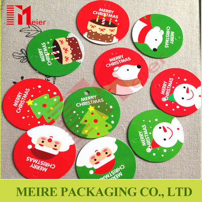 China Christmas small size Santa Claus Snowflake Paper Hang Tags Label Cards with glossy lamination supplier