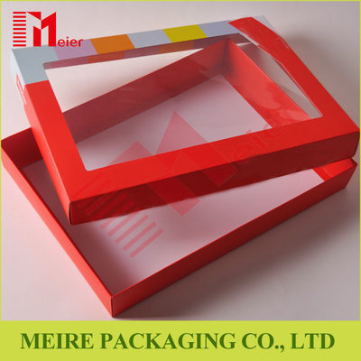 China TOP QUALITY Printing Cardboard Foldable Paper Gift Apparel Packaging box with clear window supplier
