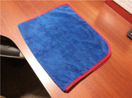 Blue color 16"x24" microfiber microfibre car cleaning detailing towels/cloth with red edge