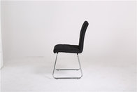 chromed legs low back fabric dining chair
