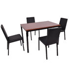 5 PCS Dining Table Set 4 PU Leather Chairs Home Kitchen Breakfast Furniture