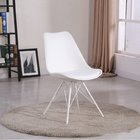 KLD tulip chair with cushion steel base plastic cafe chair