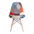 KLD Dining Chair Side Chair with Wood Legs, Mid Century Modern fabric dining chair