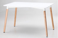 KLD Europe style white MDF 120cm wooden dining table