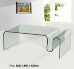 bent glass clear rectangular fancy coffee table