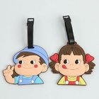 Personalized customized printed pvc hangtag plastic luggage tag with loop attached