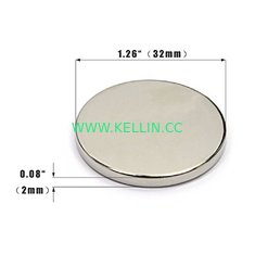 Kellin Neodymium Magnet Disc 1.26" D x 0.08" T Neodymium Magnetic Disc N52 for Amazon D32 x 2 mm
