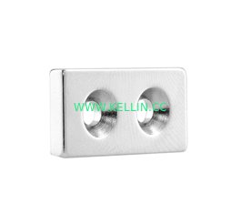 Kellin Neodymium Magnet Block with Countersunk Permanent Rare Earth Strong N35-N52(M,H,SH,UH,EH)