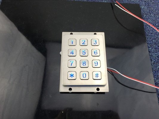 China 3*4 brushed keys 12 digit keypad metal numerical keyboard for access controls supplier