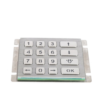 China Chinese manufacture 4X4 matrix stainless steel blue led keyboard with pin out connector supplier