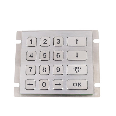 China Led lighted die cast keypad with matrix 4x4 brushed 16 metal keypad with full travel keys supplier