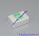 white imprinted promo eraser, logo branded giveaway eraser
