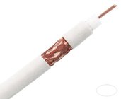 China 18 AWG BC 95% BC Braid RG6U PVC WHITE 75 Ohm Coaxial Cable , CMR Siamese Cable company