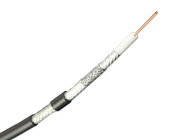 China CATV CCTV Quad Shield Flexible RG6 Coaxial Cable Foamed PE 3GHz Black manufacturer
