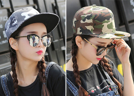 China Cool Custom Caps Hats Embroidery / Camouflage Hip Hop Cap For Girls supplier