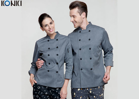 China Personalized Chef Cook Uniform Clothes , Slim Fit Double Breasted Suit supplier