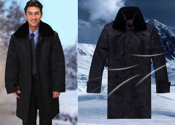China Winter Security Guard Uniform Coat / Wind Resistant Coat With Two Pieces Set supplier