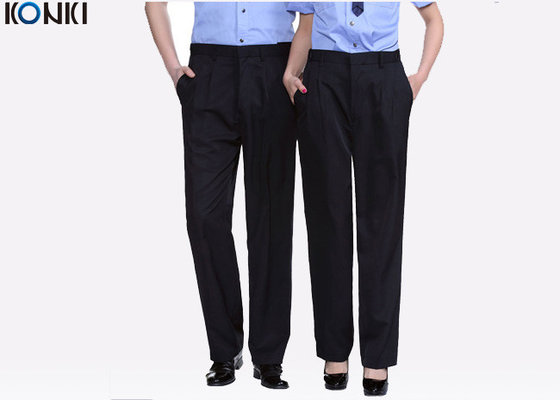 China Polyester Cotton Womens / Mens Black Pants For Security Guard Clothing supplier
