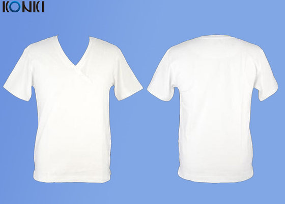 China Cotton Plain White T Shirt  V Neck T Shirt Printing For Man and Women supplier