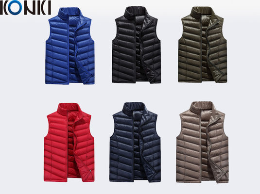 China Winter Orange Down Vest Custom Jackets Winter Vest Polyester / Pad Material supplier