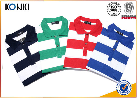 China Fashion Style Custom Polo Shirt Classic Mens 100% Cotton Yarn Dyed Stripe supplier