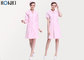 Short Sleeve White / Pink Nurse Uniform Dress With Long Style Coat supplier