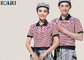 Stripe T shirt Short Sleeve Restaurant Staff Uniforms for Men and Women supplier