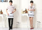Casual Restaurant Staff Uniforms , Custom Short Sleeve Stripe Shirt supplier