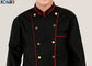 Professional Double Breasted Chef Jacket Black Long Sleeve For Men supplier