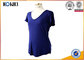 Deep v neck women blank T shirts ,cotton sex t-shirt  blue color supplier