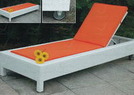Outdoor Chaise Lounges White Wicker Chaise Lounge Chair with Wheels