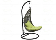 Curved Shape Outdoor Indoor Hanging Chair with Stand Wicker Swing Chair