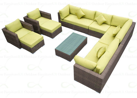 Outdoor Sofa Furniture 9-pieces Sectional Rattan Sofa Lounge Sets Garden Couch