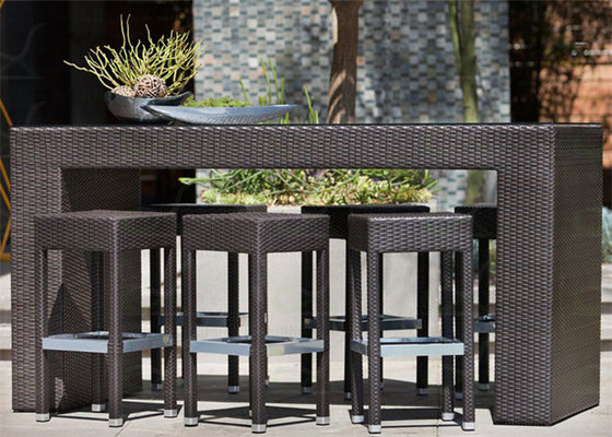 Patio Bar Sets Garden Rattan/Wicker Furniture 5-piece Bar Table and Chairs
