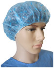Disposable PE Shower Cap with Cherry Design in Blue